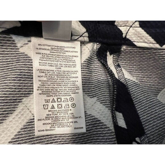 Brooks Brother Button-Front A-Line Skirt  Sz 12  NWOT Textured Navy Bamboo Print - Picture 5 of 10